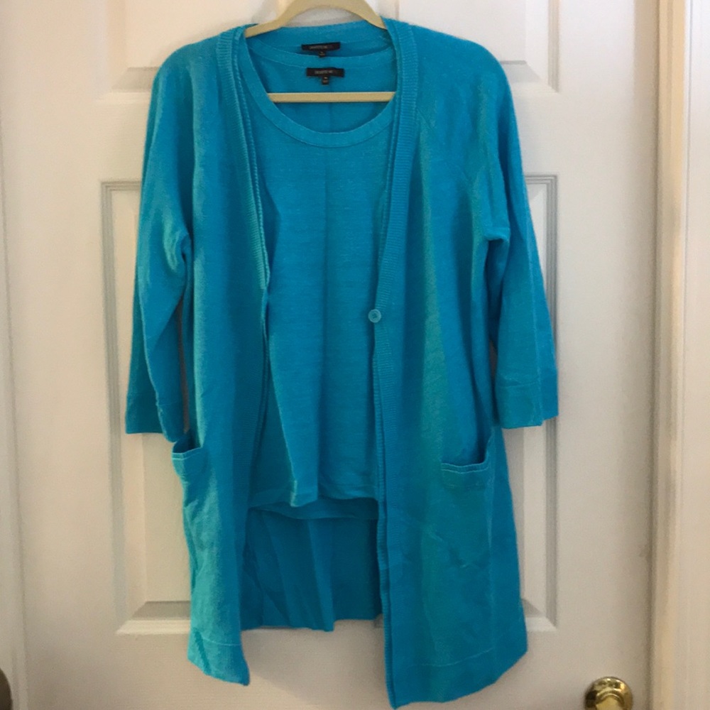 (SIZE M/L) Lafayette 148 Single Button Sweater Set